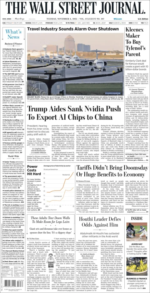 Portada de The Wall Street Journal