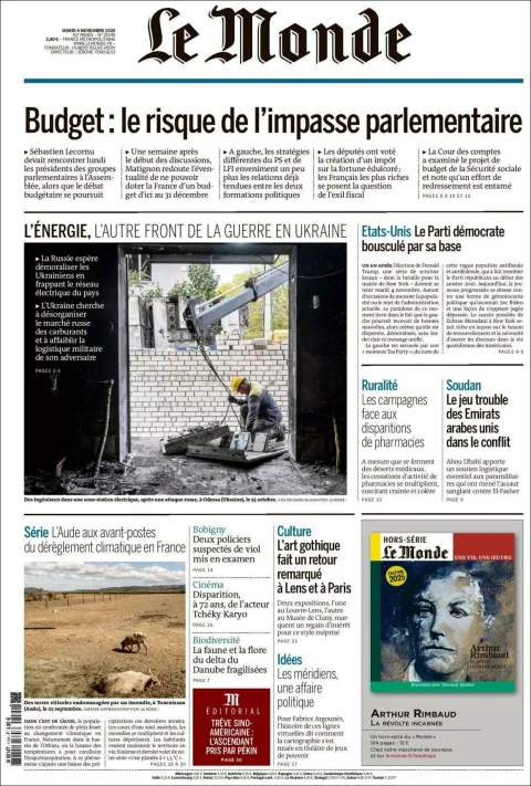 Portada de Le Monde del martes, 4 de noviembre de 2025