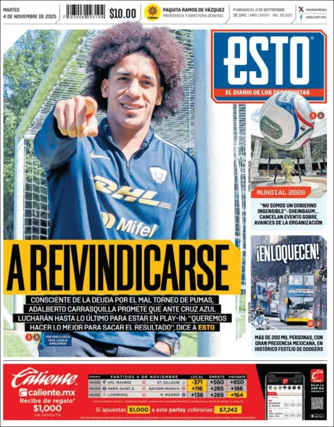 Portada de Esto del martes, 4 de noviembre de 2025