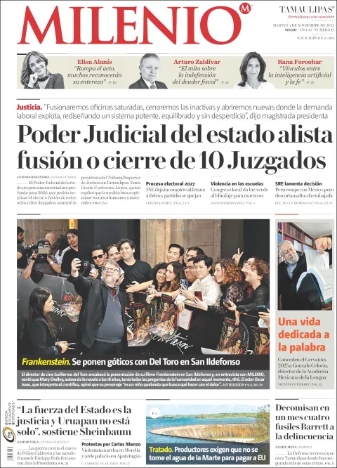 Portada de Milenio Tamaulipas del martes, 4 de noviembre de 2025