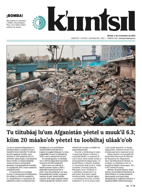 Portada de La Jornada - Kiintsil del martes, 4 de noviembre de 2025