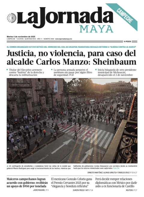 Portada de La Jornada Maya Campeche del martes, 4 de noviembre de 2025