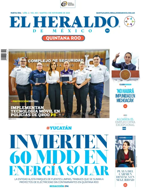 Portada de El Heraldo de Mexico - Quintana Roo