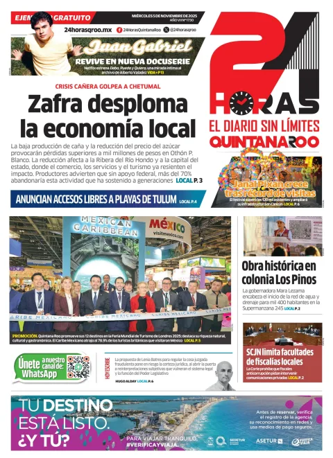 Portada de 24 Horas Quintana Roo