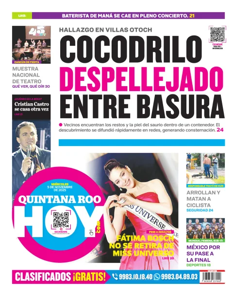 Portada de Quintana Roo Hoy (contraportada)