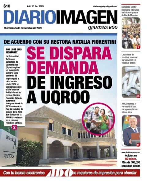 Portada de Diario Imagen Quintana Roo del miércoles, 5 de noviembre de 2025