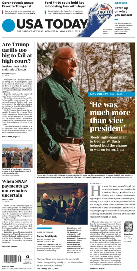 Portada de Usa Today