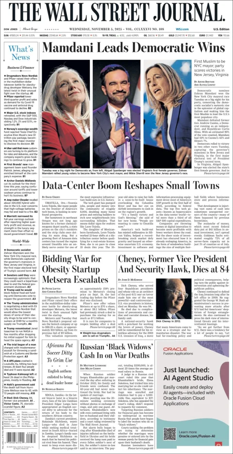 Portada de The Wall Street Journal