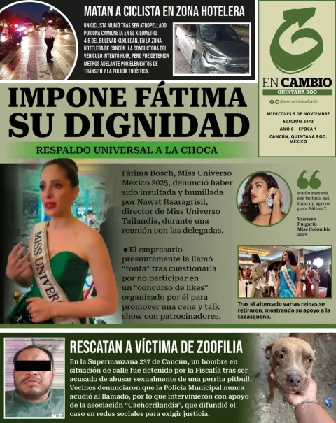 Portada de En Cambio - Quintana Roo (contraportada) del miércoles, 5 de noviembre de 2025