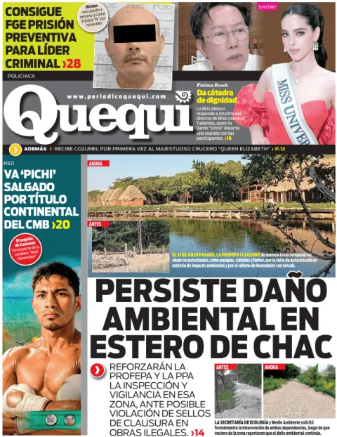 Portada de Quequi (contraportada) del miércoles, 5 de noviembre de 2025