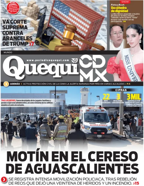 Portada de Quequi CDMX (contraportada) del lunes, 1 de septiembre de 2025