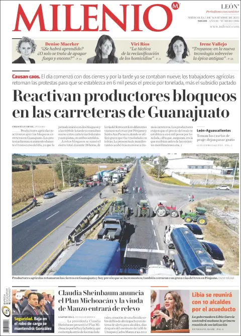 Portada de Milenio Leon del miércoles, 5 de noviembre de 2025