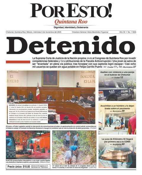 Portada de Por Esto (quintana Roo Chetumal)