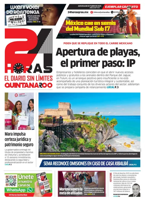Portada de 24 Horas Quintana Roo
