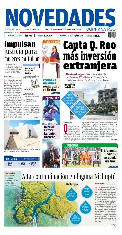 Portada de Novedades Quintana Roo
