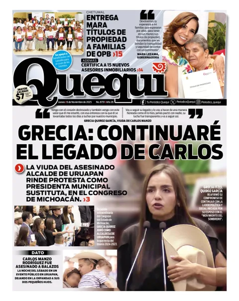 Portada de Quequi del jueves, 6 de noviembre de 2025