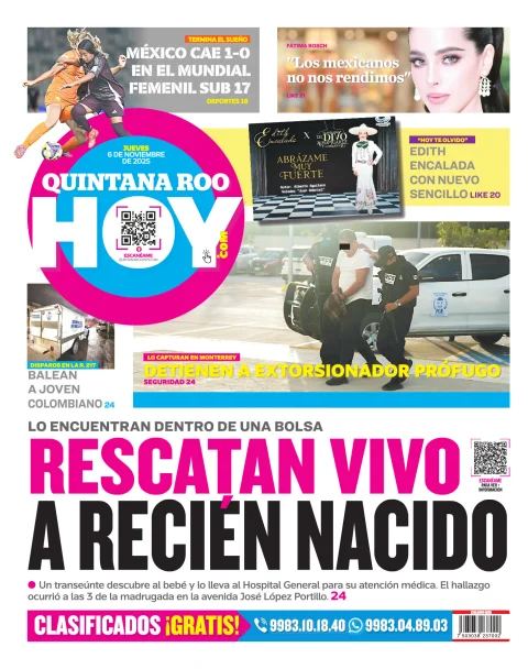 Portada de Quintana Roo Hoy (contraportada)