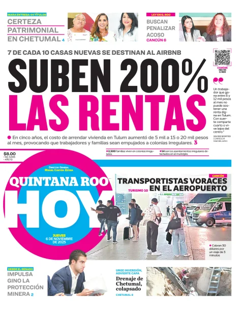 Portada de Quintana Roo Hoy (portada)
