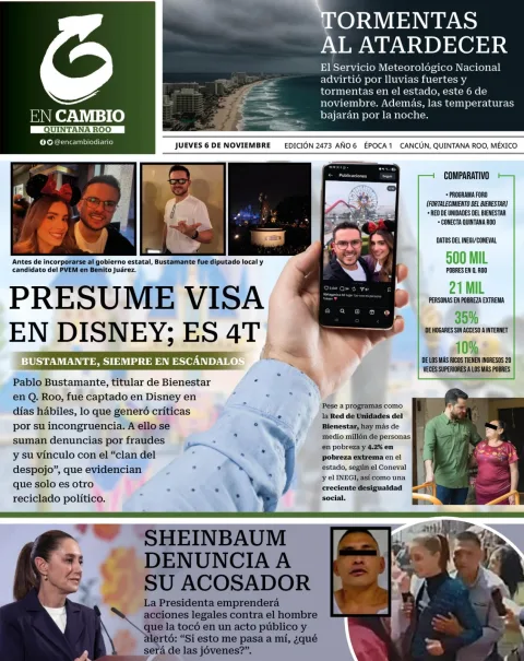 Portada de En Cambio - Quintana Roo (portada) del jueves, 6 de noviembre de 2025