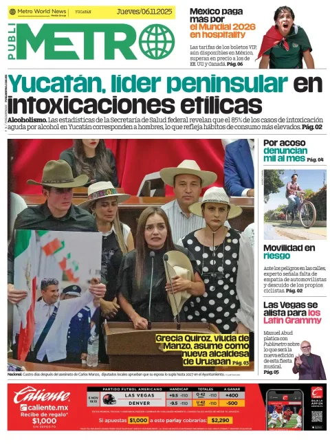 Portada de Publimetro Merida del jueves, 6 de noviembre de 2025