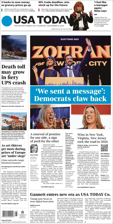 Portada de Usa Today