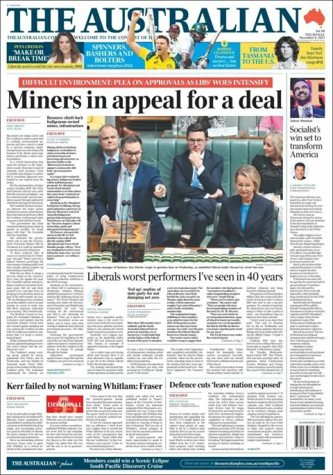 Portada de The Australian del jueves, 6 de noviembre de 2025