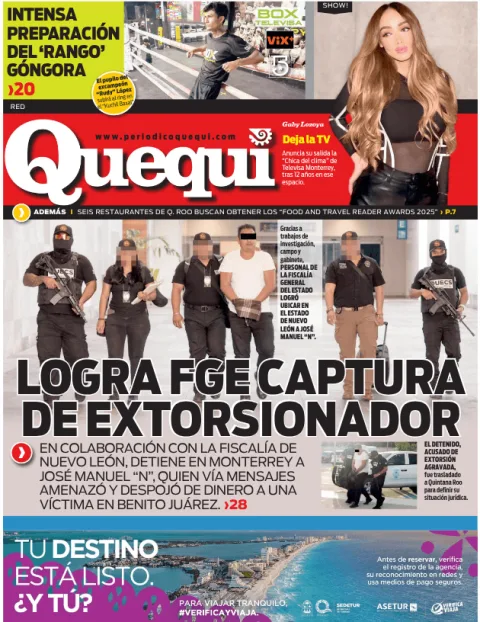 Portada de Quequi (contraportada) del jueves, 6 de noviembre de 2025