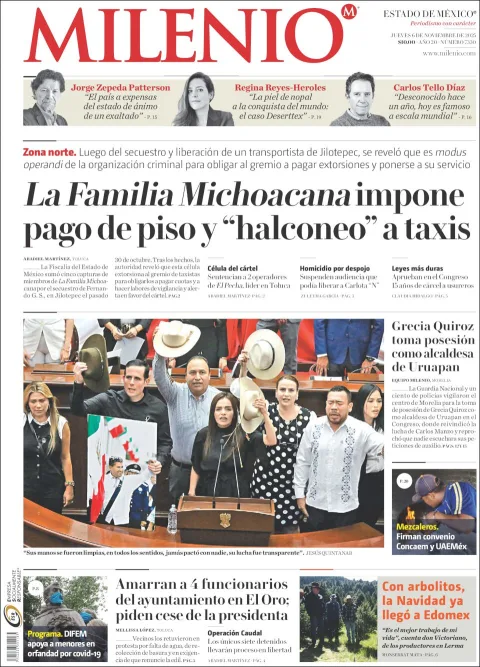 Portada de Milenio Edo de Mexico del jueves, 6 de noviembre de 2025