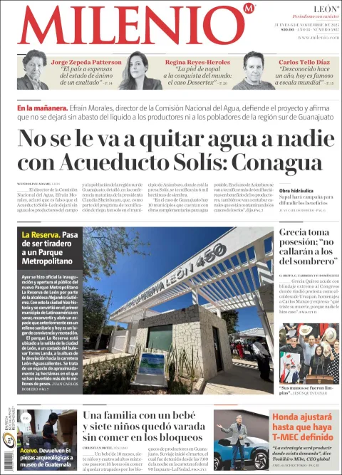 Portada de Milenio Leon del jueves, 6 de noviembre de 2025