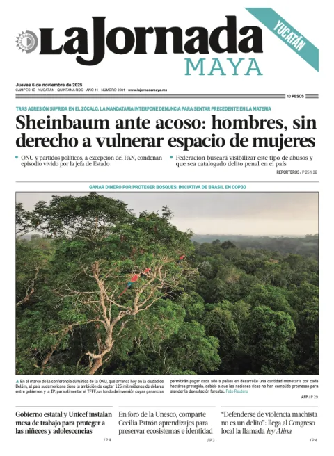 Portada de La Jornada Maya Yucatán del jueves, 6 de noviembre de 2025