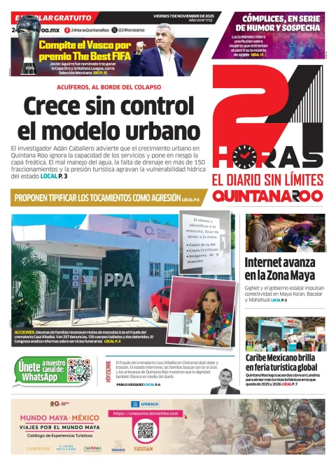 Portada de 24 Horas Quintana Roo