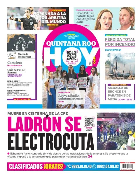 Portada de Quintana Roo Hoy (contraportada)