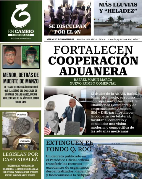 Portada de En Cambio - Quintana Roo (portada) del viernes, 7 de noviembre de 2025