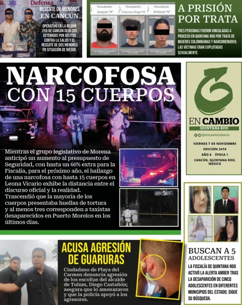 Portada de En Cambio - Quintana Roo (contraportada) del viernes, 7 de noviembre de 2025