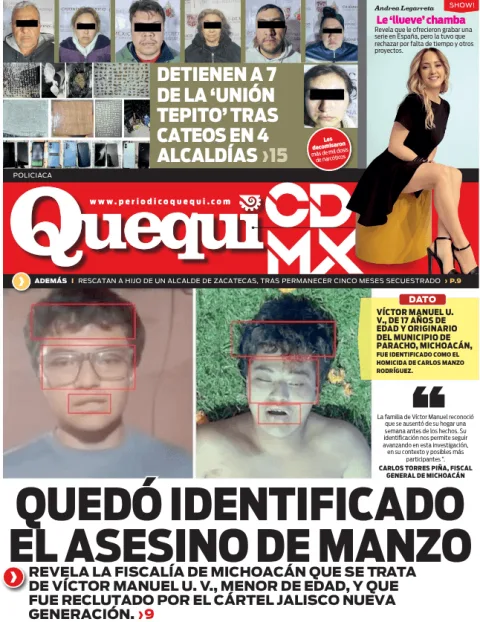 Portada de Quequi CDMX (contraportada) del viernes, 7 de noviembre de 2025