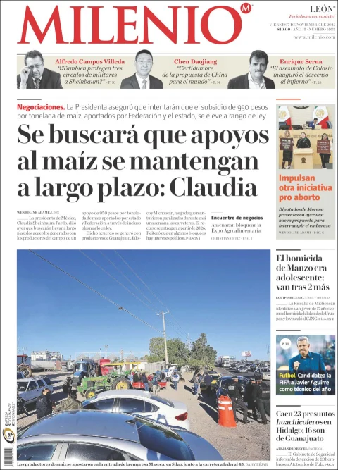 Portada de Milenio Leon del viernes, 7 de noviembre de 2025