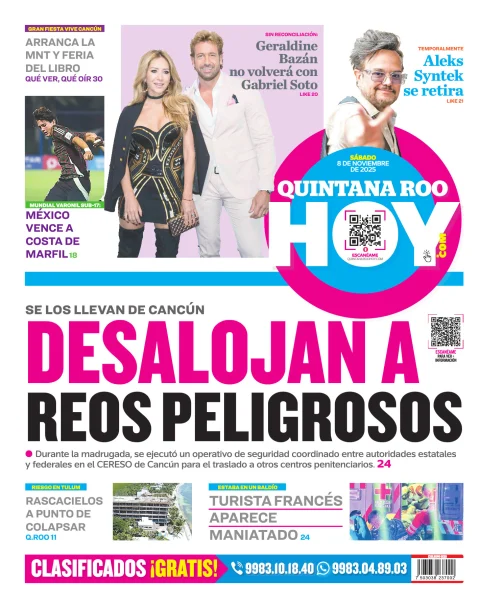 Portada de Quintana Roo Hoy (contraportada)