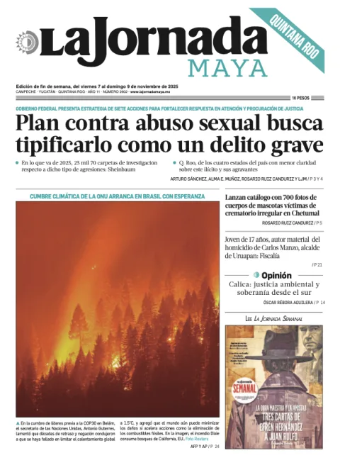Portada de La Jornada Maya Quintana Roo del viernes, 7 de noviembre de 2025