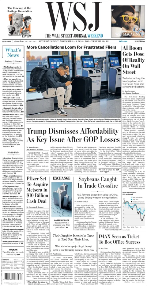 Portada de The Wall Street Journal