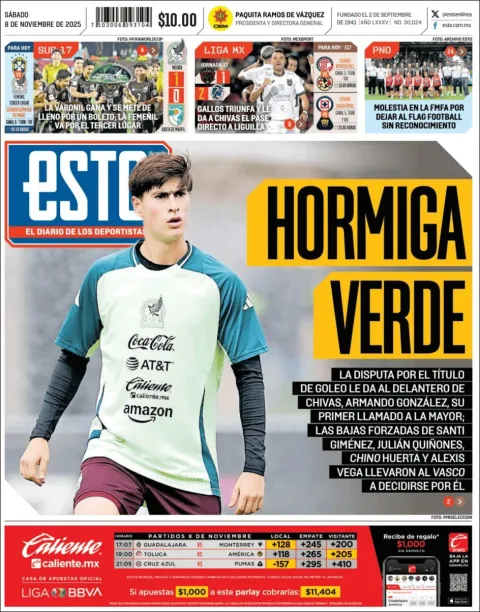 Portada de Esto del sábado, 8 de noviembre de 2025