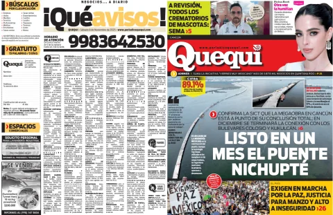 Portada de Quequi (contraportada) del sábado, 8 de noviembre de 2025