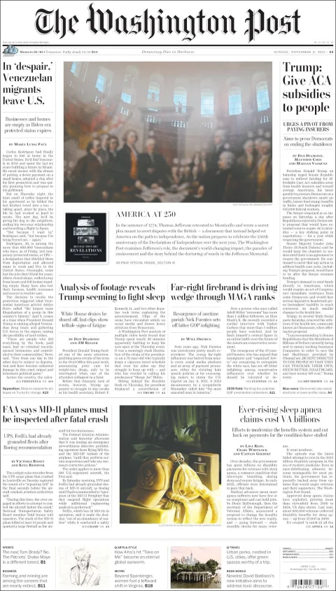 Portada de The Washington Post