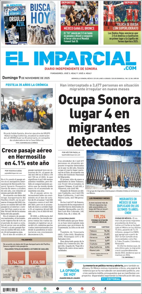 Portada de El Imparcial