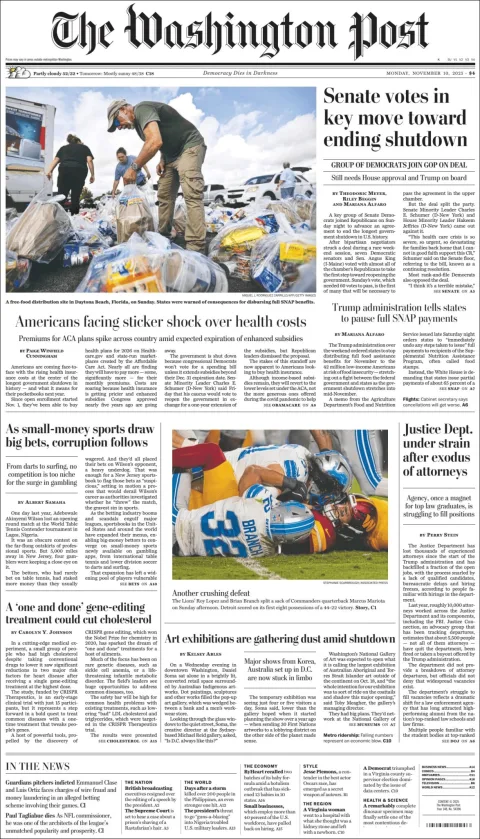 Portada de The Washington Post