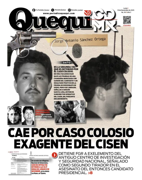 Portada de Quequi CDMX del lunes, 10 de noviembre de 2025