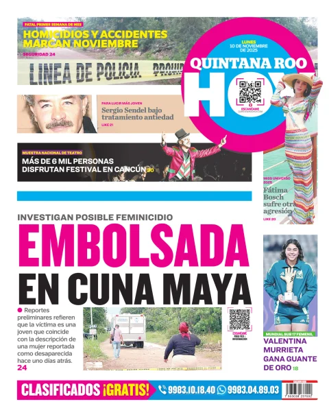 Portada de Quintana Roo Hoy (contraportada)
