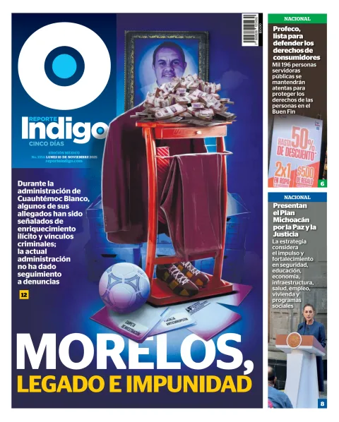 Portada de Reporte Indigo Nacional del lunes, 10 de noviembre de 2025