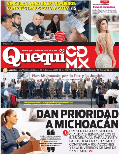 Portada de Quequi CDMX (contraportada) del lunes, 10 de noviembre de 2025