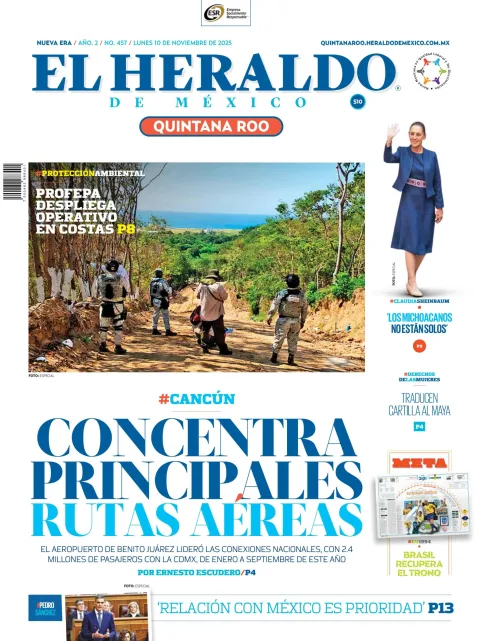 Portada de El Heraldo de Mexico - Quintana Roo