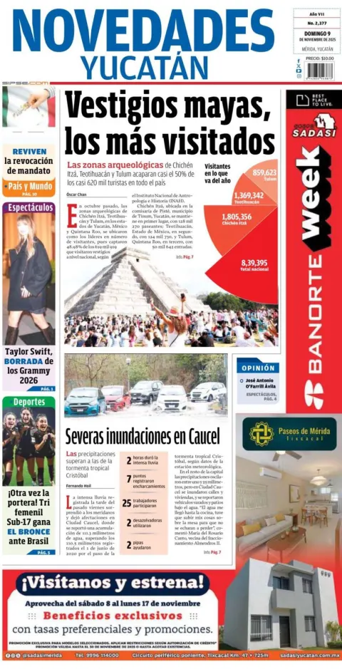 Portada de Novedades Yucatan